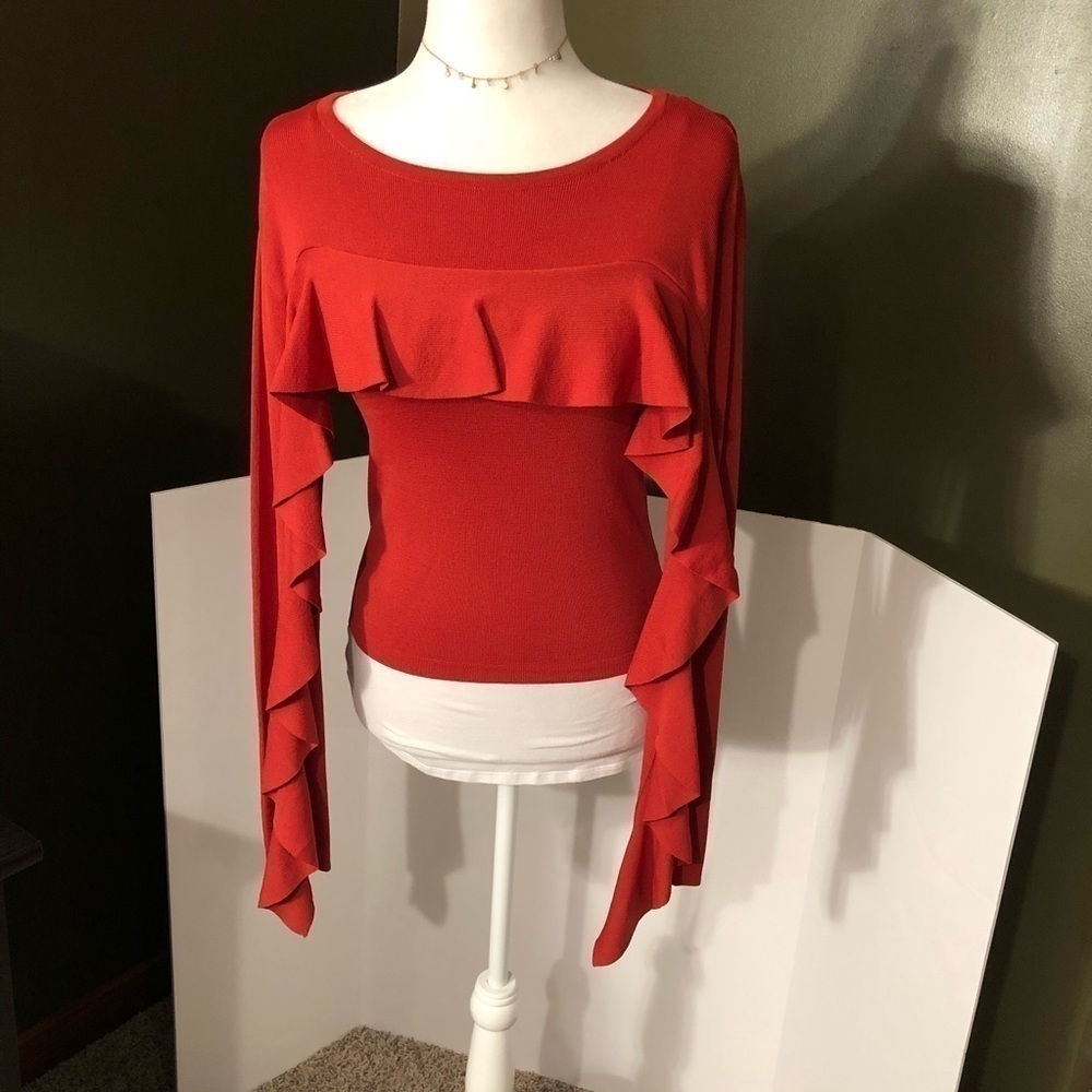 NWOT A. Calin Burnt Orange Shirt Size S